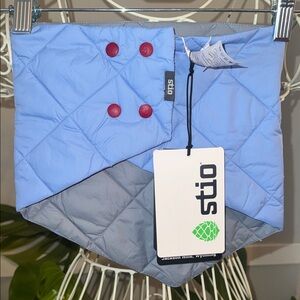 Stio Light Blue and Gray Quilted Neck Warmer NWT!